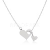 1Pc 302 Stainless Steel Heart Puzzle Pendant Cable Chain Lariat Y Necklaces for Women NJEW-TADJ0001-01P-1