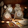 5Pcs 5 Style Star/Moon/Wheel of Life/Flower Pattern Tarot Card Storage Bag TP-CN0001-04-4