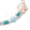 Dyed Synthetic Turquoise & Natural Howlite Beads Bracelets for Women BJEW-JB11794-02-4