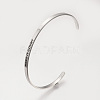 Tarnish Resistant 201 Stainless Steel Cuff Bangles BJEW-Q685-06-1