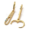 Real 18K Gold Plated Brass Dangle Leverback Earrings EJEW-A033-17G-03-2