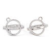 Rack Plating Brass Pave Clear Cubic Zirconia Bead Cage Pendants KK-G464-10P-1