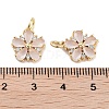 Brass Micro Pave Cubic Zirconia Charms KK-C051-01G-02-3