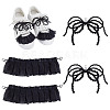 Resin Imitation Pearl Shoe Charms & Polyester Pleated Pendant Drcorations HJEW-GA00018-1