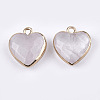 Electroplate Natural Quartz Crystal Pendants X-G-T112-03I-2