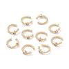Brass Micro Pave Cubic Zirconia Cuff Earrings EJEW-H109-01I-G-2
