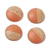 Two Tone Wood Grain Frosted Imitation Leather Style Resin Cabochons RESI-G053-01A-3