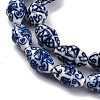 Handmade Blue and White Porcelain Beads Strands PORC-I027-08-3