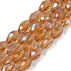 Transparent Electroplate Glass Beads Strands EGLA-N013-T6mm-B21-1