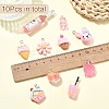 10Pcs 10 Styles Resin Pendants RESI-YW0003-31-3