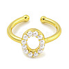 Rack Plating Brass Open Cuff Rings for Women RJEW-F162-01G-O-2