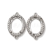 Oval Brass Micro Pave Clear Cubic Zirconia Connector Cabochons Settings KK-NH0007-03P-1