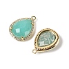 Natural Amazonite Faceted Teardrop Pendants G-I382-01G-01-2
