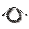 10mm Round Natural Larvikite Braided Bead Bracelets BJEW-C067-01C-07-2