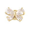 Brass Clear Cubic Zirconia Connector Charms/Links FIND-L019-07G-04-1