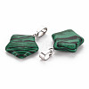 Star Dyed Synthetic Malachite Pendants G-Q367-02-3
