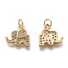 Brass Micro Pave Clear Cubic Zirconia Charms ZIRC-C020-35G-2