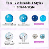 2 Strands 2 Styles Dyed Natural Dragon Veins Agate Beads Strands G-TA0002-44-4