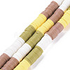 Fixed 4 Color Handmade Polymer Clay Bead Strands CLAY-S096-029D-1