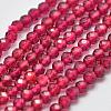 Lab Grown Red Corundum Beads Strands G-K207-01B-01-1