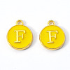 Golden Plated Alloy Enamel Charms X-ENAM-S118-09F-2