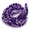 Baking Paint Transparent Crackle Glass Round Bead Strands DGLA-Q018-10mm-47-2