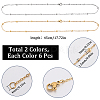 SUNNYCLUE 12Pcs 2 Colors 304 Stainless Steel Satellite Chain Necklaces Set NJEW-SC0001-17-2