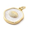 Ocean Theme Brass Enamel Pendants KK-Q029-01J-G-3