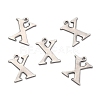 304 Stainless Steel Alphabet Charms STAS-H122-X-P-2
