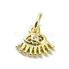 Eye Theme Brass Micro Pave Cubic Zirconia Charms KK-H475-58G-08-1