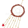 Wire Wrapped Natural Red Jasper Chips Ring Hanging Ornaments HJEW-JM02371-01-4