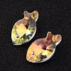 Fish Faceted K9 Glass Pendants EGLA-O006-06-1