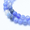 Natural Blue Chalcedony Beads Strands X-G-G765-30-6mm-3