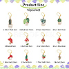12Pcs 12 Style Cactus & Leaf & Mushroom Alloy Enamel Locking Stitch Markers HJEW-PH01501-3