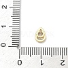 Teardrop Brass Micro Pave Cubic Zirconia Cabochons KK-P345-13G-B-4