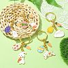 Easter Egg & Rabbit & Carrot Alloy Enamel Pendant Keychain KEYC-JKC00580-5