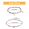 Moon & Star & Padlock Alloy Pendant Necklaces & Stretch Bracelets SJEW-FI0001-13-2