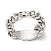 Tarnish Resistant 304 Stainless Steel Rhombus with Cross Link Bracelet with Curb Chains for Men Women BJEW-E009-21P-2