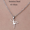 201 Stainless Steel Dancer Pendant Necklace NJEW-OY001-28-3