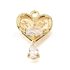Brass Micro Pave Clear Cubic Pendants CU-CBA1682-06C-G-1