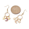 Moon and Star Alloy Enamel Chandelier Earrings EJEW-JE05603-3