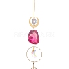 Brass & Crystal Suncatchers HJEW-G018-04C-G-3