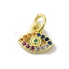 Brass Micro Pave Cubic Zirconia Charms KK-M283-19B-02-1