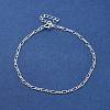 925 Sterling Silver Figaro Chain Bracelets for Women BJEW-E101-01S-01-2