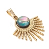 Natural Paua Shell Pendants PALLOY-JF05227-01-2