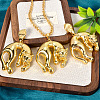 Brass Stud Earrings & Pendant Necklaces Sets for Women FS-WGDC970-02-3