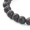 Natural Lava Rock Round Beads Essential Oil Anxiety Aromatherapy Bracelets X1-BJEW-JB06921-9