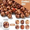 100Pcs Printed Wooden Dyed Beads WOOD-YW0001-56-2