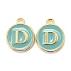 Golden Plated Alloy Enamel Charms X-ENAM-S118-05D-1