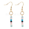 Natural & Synthetic Mixed Stone Beads Dangle Earrings EJEW-JE04709-2